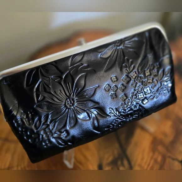 HOBO Black Floral Embossed Clutch - Picture 2 of 10